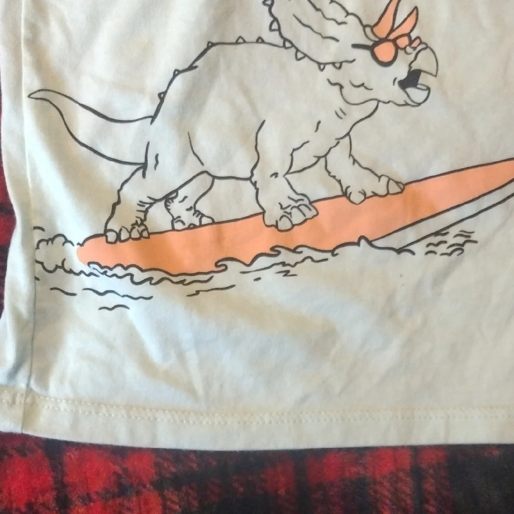 Kids Sleeveless Dinosaur Tank Top - Green and Orange - Picture 5 of 5